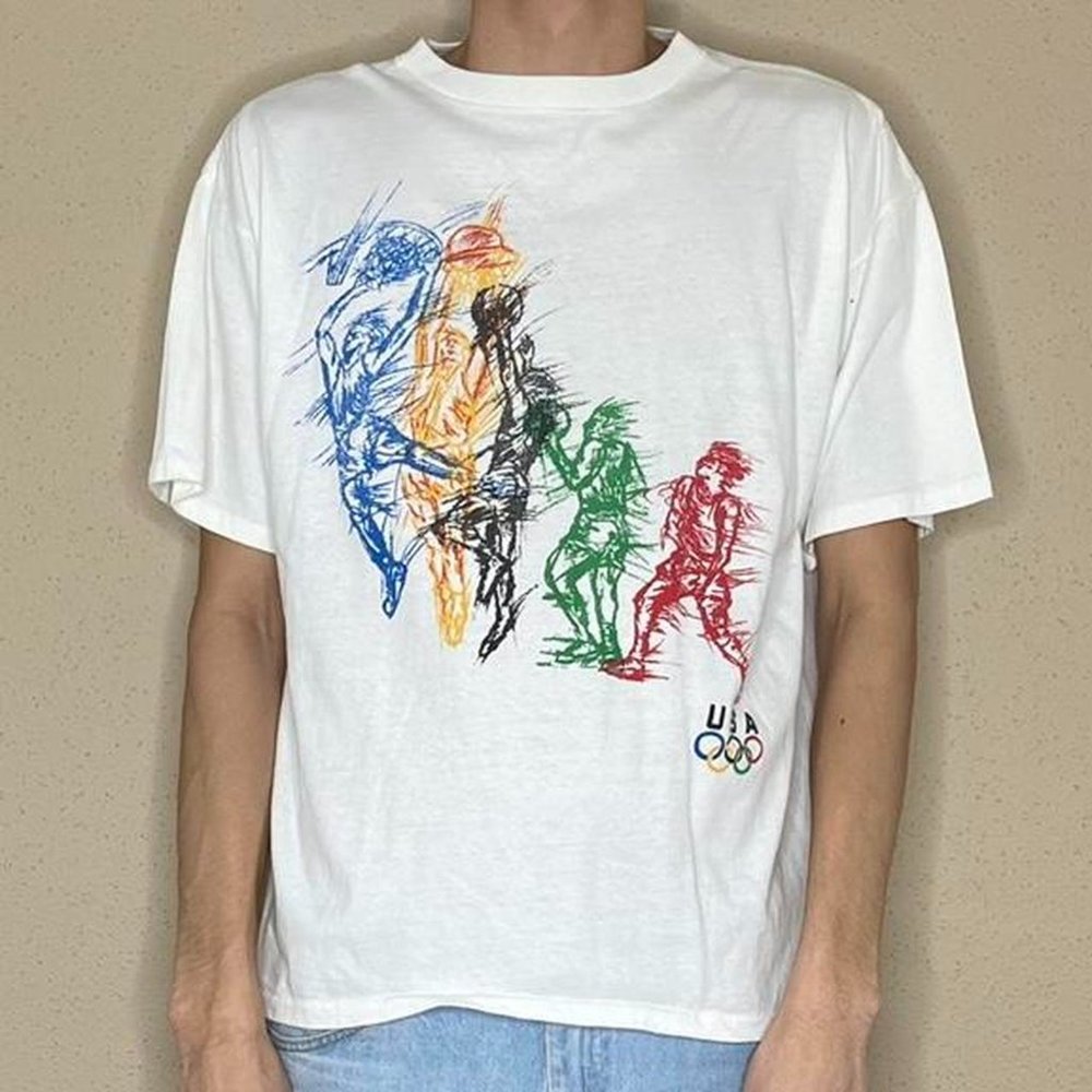Vintage Olympic basketball tee shirt